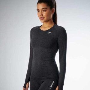 ✨SOLD✨Gymshark Vital Seamless Black Marl Long Sle